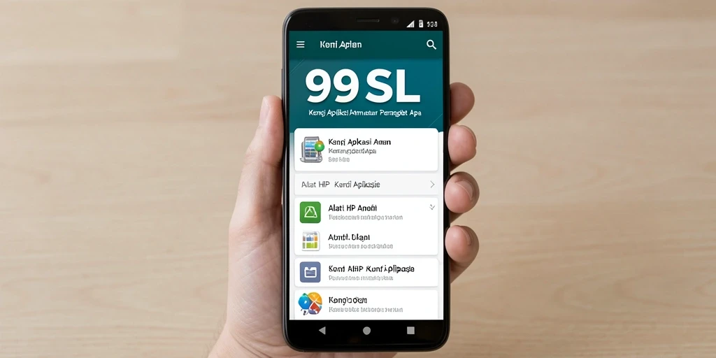 Tampilan antarmuka aplikasi Kunci Aplikasi 99SL yang modern