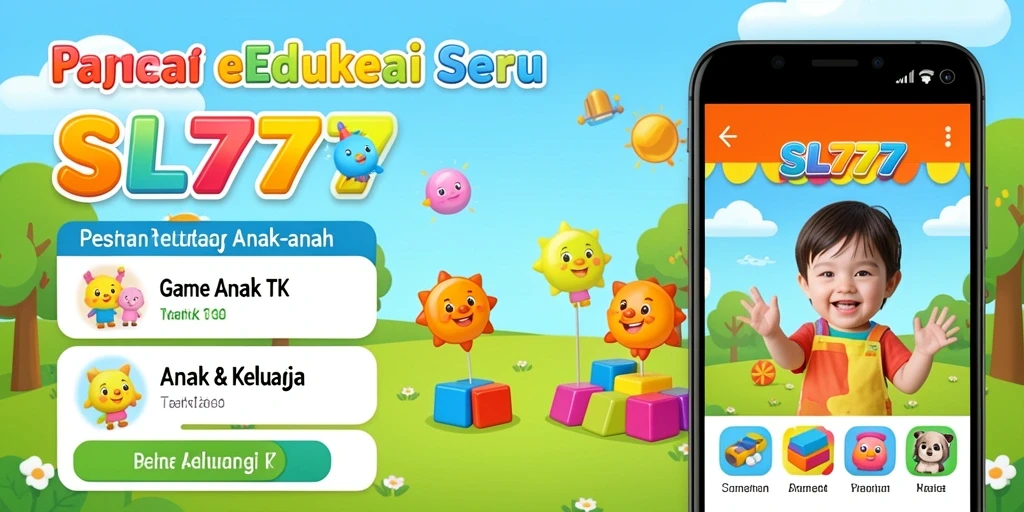 Antarmuka ramah anak dengan berbagai permainan edukatif.
