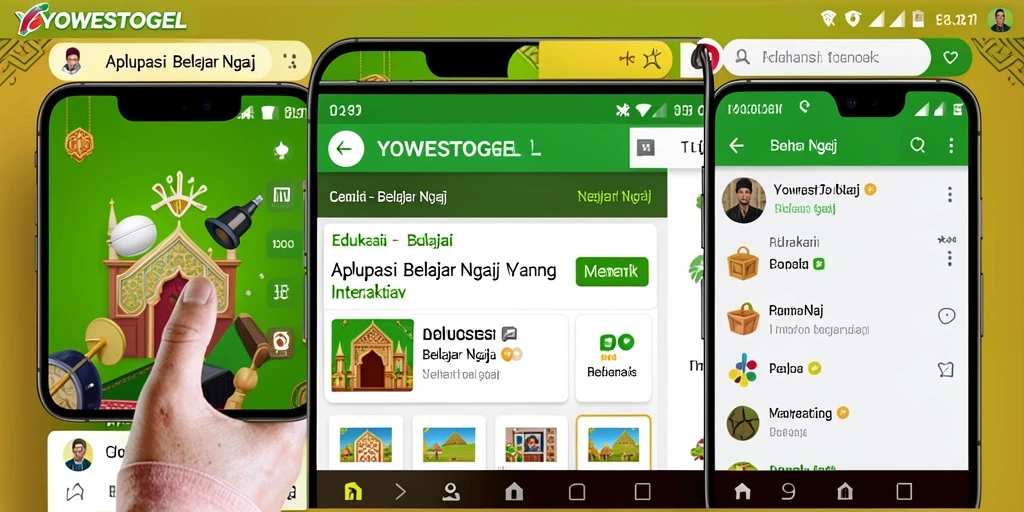 Tampilan antarmuka aplikasi YOWESTOGEL untuk belajar ngaji.