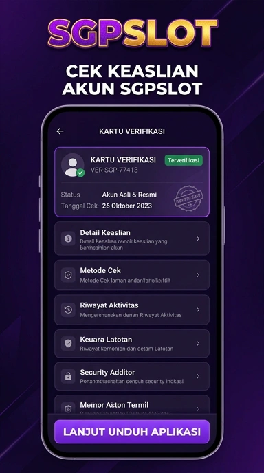 Tampilan kanal resmi sgpslot